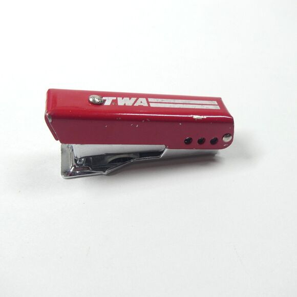 TWA Trans World Airlines Red Mini Stapler Advertising Vintage - Picture 1 of 5